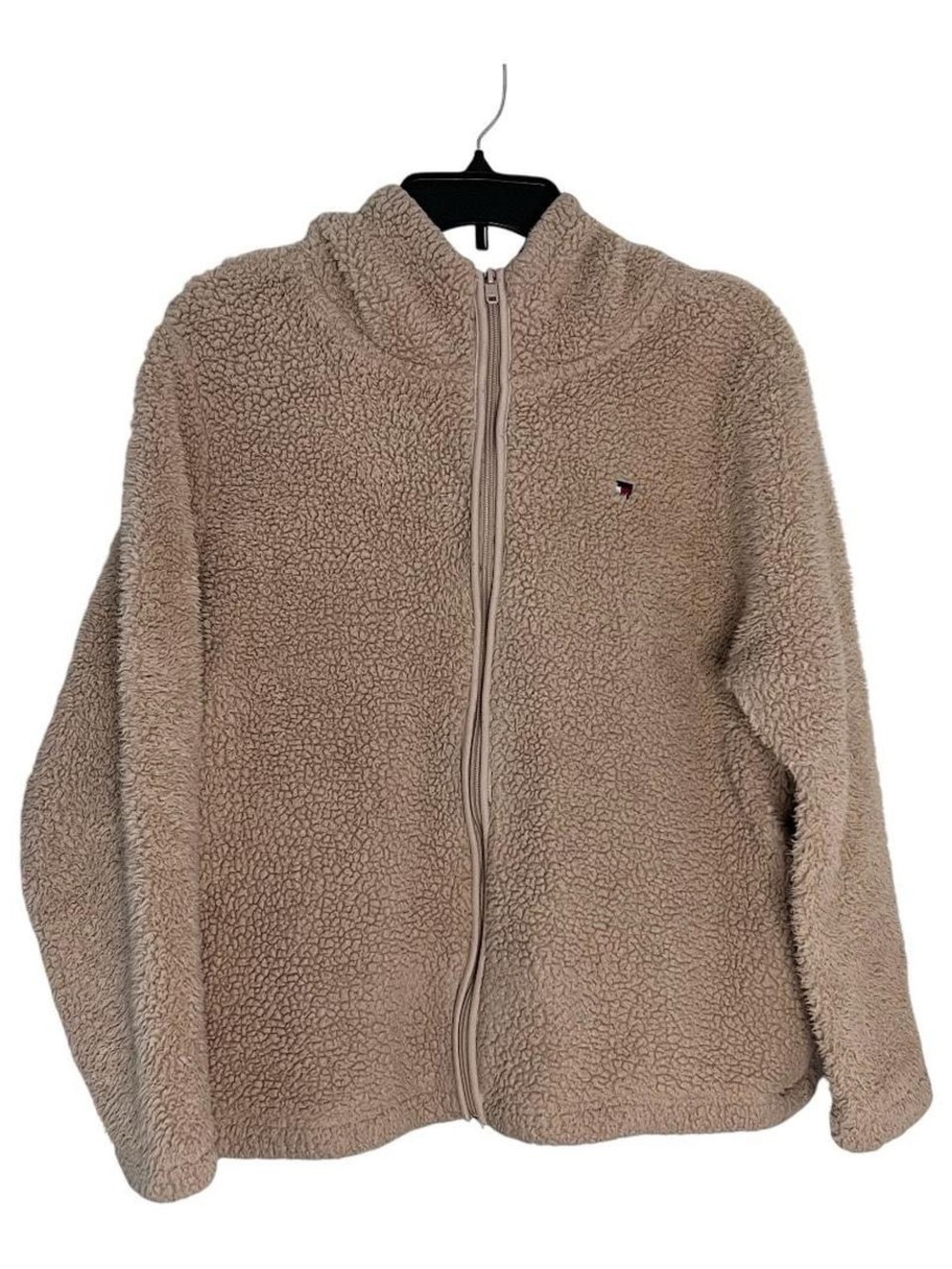 Tommy Hilfiger Taupe Sherpa Full-Zip Jacket